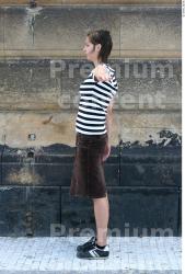 Whole Body Woman Casual Jewel Slim Street photo references