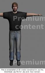 Whole Body Man White Casual 3D Models