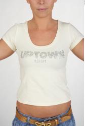 Upper Body Woman White Casual Athletic