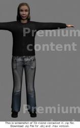 Whole Body Woman White Casual 3D Models