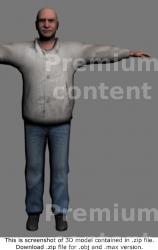 Whole Body Man White Casual Average 3D Models