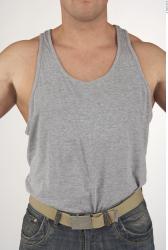 Upper Body Man White Casual Muscular