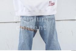 Thigh Man White Casual Slim