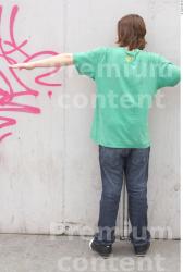 Whole Body Man Woman T poses Casual T shirt Slim Average Street photo references