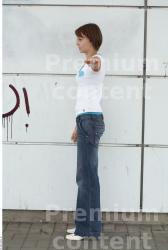 Whole Body Woman T poses White Casual Slim