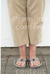 Calf Man White Casual Trousers Overweight