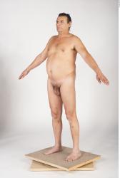 Whole Body Man White Nude Overweight Male Studio Poses