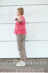 Whole Body Woman T poses White Casual Overweight