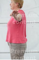 Upper Body Woman White Casual T shirt Overweight