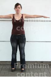 Whole Body Woman T poses Casual Chubby Street photo references