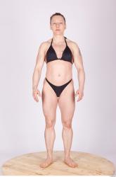 Whole Body Woman Animation references Tattoo Sports Swimsuit Muscular Studio photo references