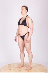 Whole Body Woman Animation references Tattoo Sports Swimsuit Muscular Studio photo references