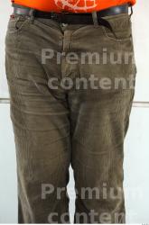 Thigh Man White Casual Trousers Overweight