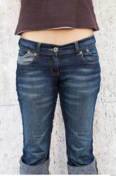 Thigh Head Woman Casual Jeans Slim Average Street photo references