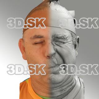3D head scan of sneer emotion left - Ilja