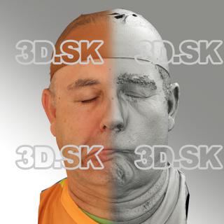 3D head scan of sneer emotion right - Ilja