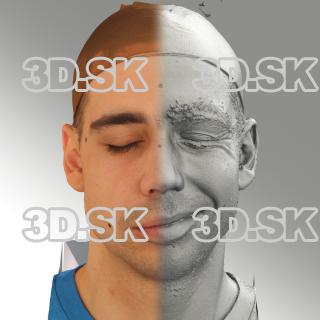 3D head scan of sneer emotion left - Jiri