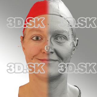 3D head scan of natural smiling emotion - Daniela