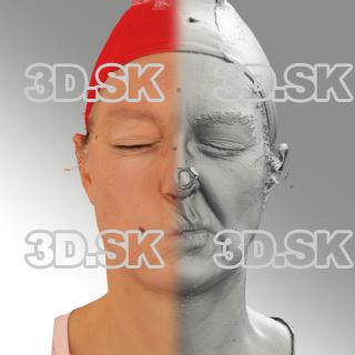 3D head scan of sneer emotion left - Daniela