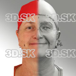 3D head scan of natural smiling emotion - Jana