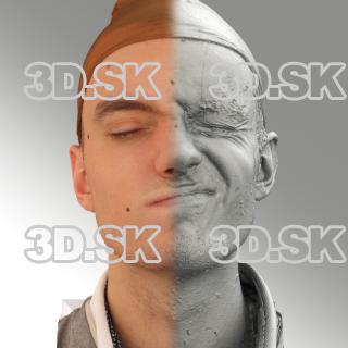 3D head scan of sneer emotion left - Lukas