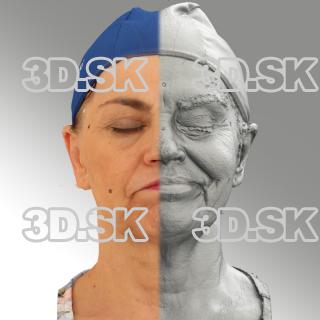 3D head scan of sneer emotion left -