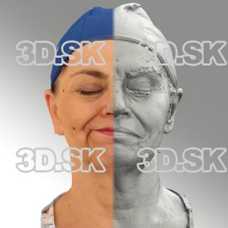 3D head scan of sneer emotion right - Blanka