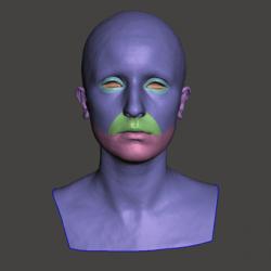 Retopologized 3D Head scan of Linda SubDivision