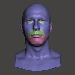 Retopologized 3D Head scan of JiriD SubDivision
