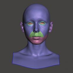 Retopologized 3D Head scan of MarikaV SubDivision