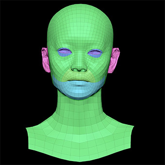 Head Woman Asian 3D Retopologised Heads