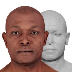 Retopologized 3D Head scan of Ghalen Wilson