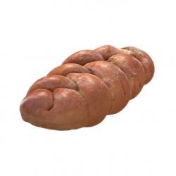 Food Braided Brioche Bread 3D Scan