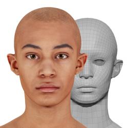 Retopologized 3D Head scan of Purcell Sutton