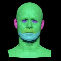 Retopologized 3D Head scan of Jake Perry SubDivision