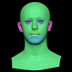 Retopologized 3D Head scan of Kenan SubDivision