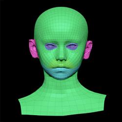 Retopologized 3D Head scan of Doroteya SubDivision