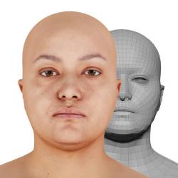 Retopologized 3D Head scan of Rene Correa