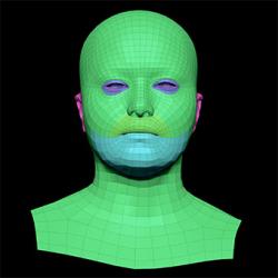 Retopologized 3D Head scan of Rene Correa SubDivision